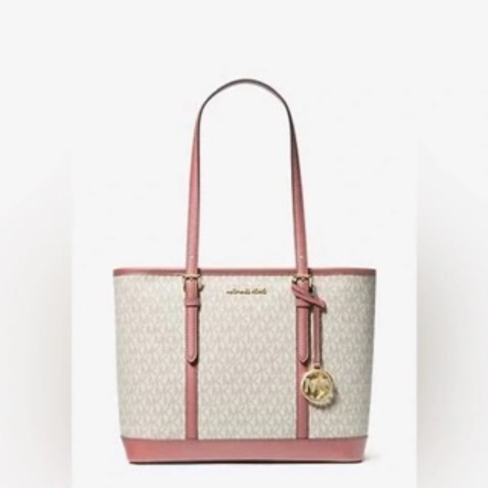 Brand New (NWOT) Michael Kors Jet Set Travel Small Logo Top-Zip Tote Bag